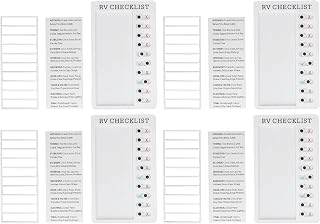4pcs Portable Checklist Board, DIY Recyclable Chore Checklist, Detachable Chore Chart for RV Home Office Outing, Simple Slide, PVC Material, Safe for People and Pets (RV Checklist)