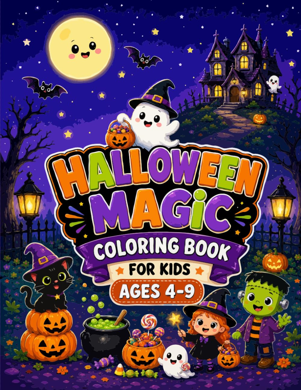 Halloween Magic Coloring Book for Kids Ages 4–9