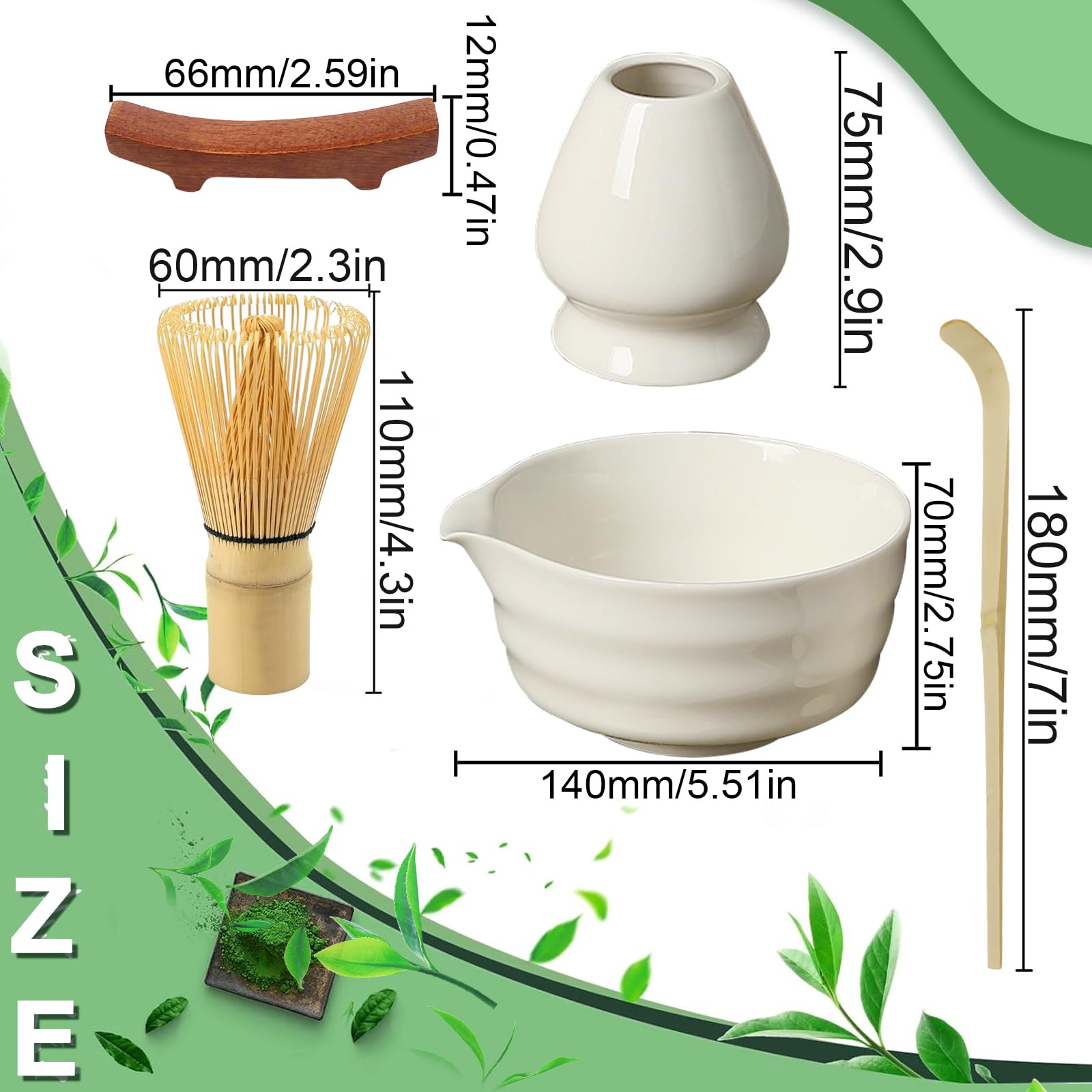 Set Complet Thé Matcha Céramique & Bambou – Bol Bec Verseur, Fouet Chasen, Cuillère, Support – Cérémonie Japonaise