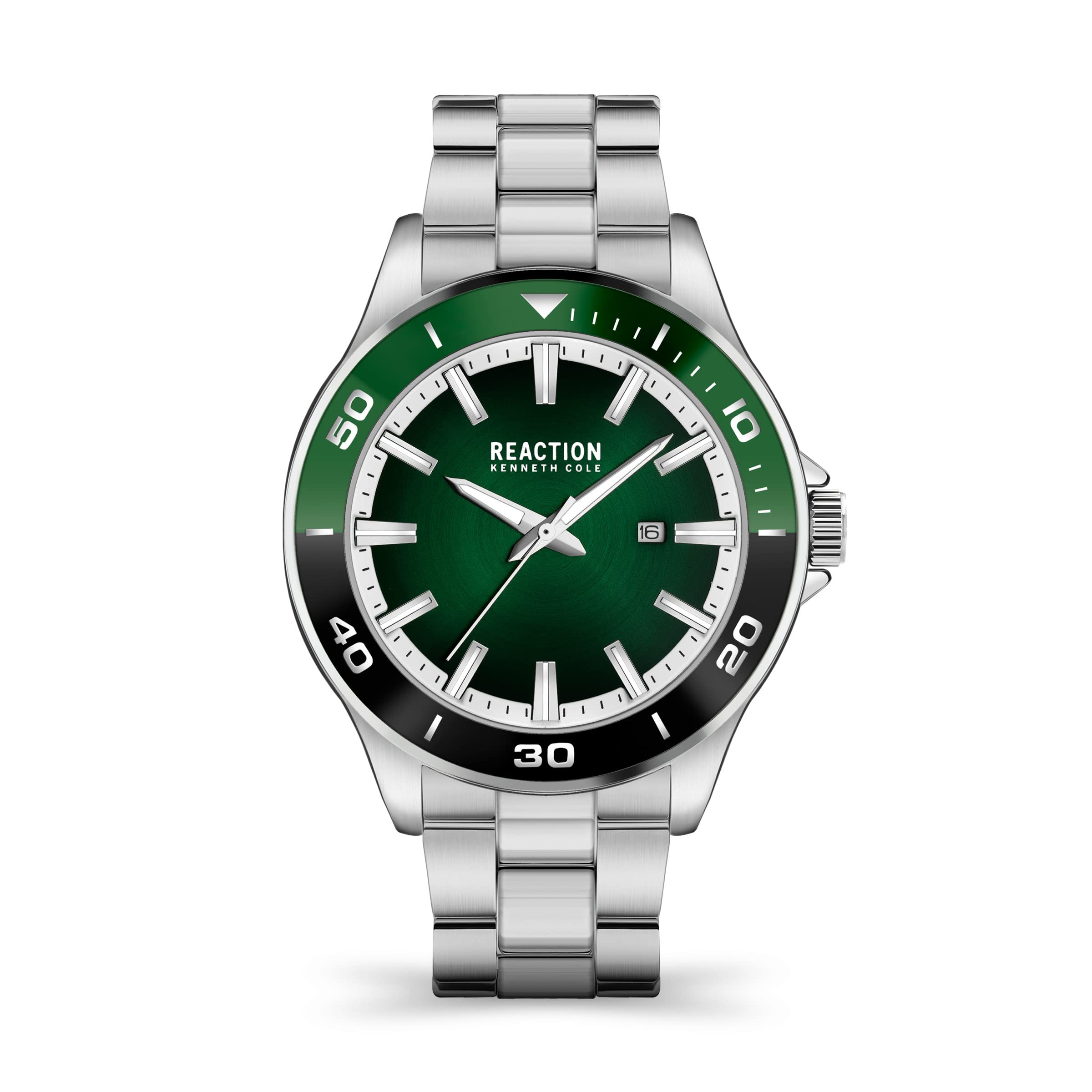 Kenneth Cole Reaction Analog Mens Watch - Krwgh2193703 (Green Dial Silver Colored Strap) (B09KYDW9SZ) Amazon Price History, Amazon Price Tracker