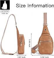 Vista 83 de Telena Riñonera pequeña para mujer, de cuero, cangureras, bolsa de pecho para mujer 3-camel marrón