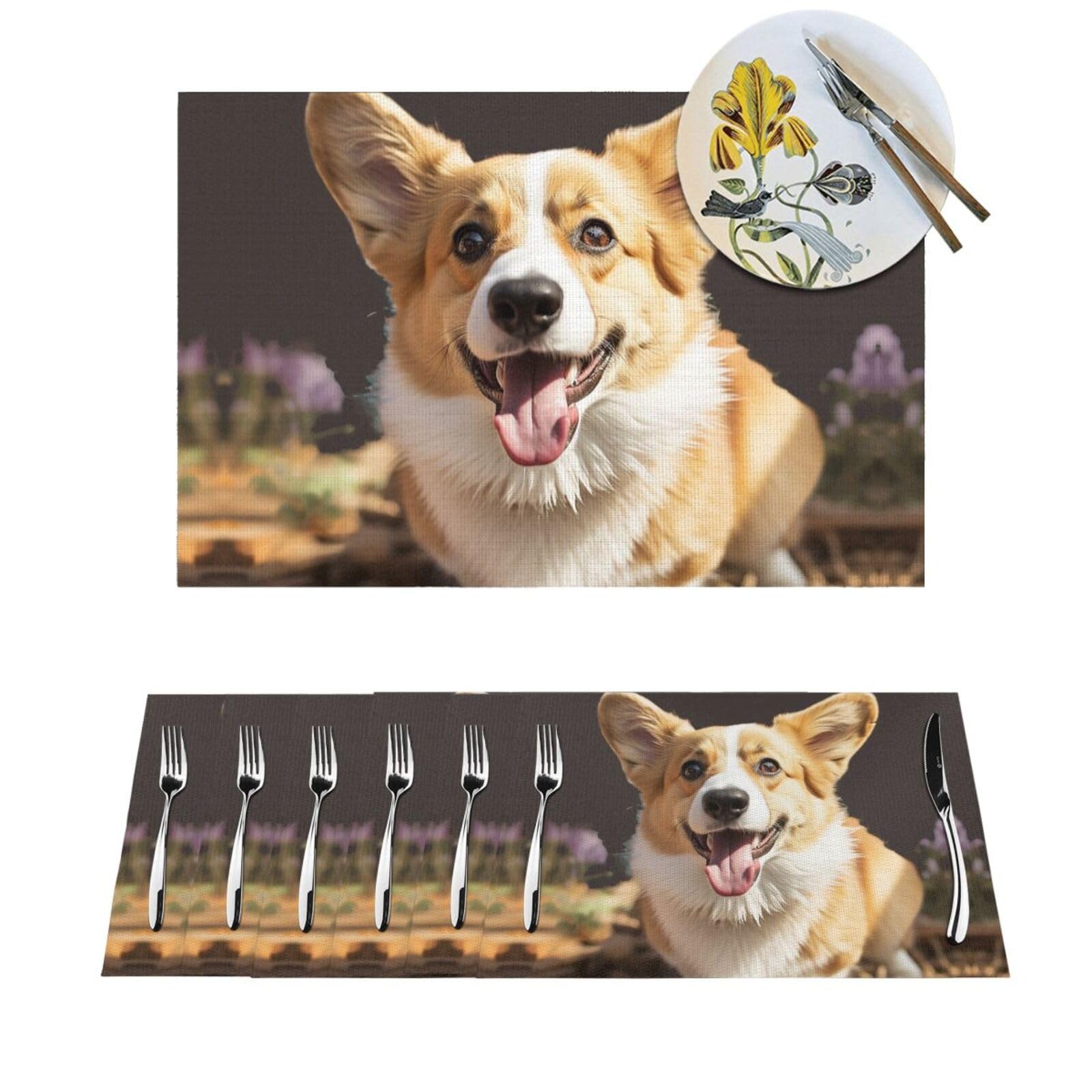 Set de table corgi lot de 6 protections design pour repas de famille et fêtes