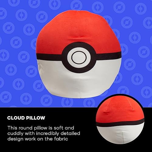 Miniatura 4 de Northwest Almohada de nube de 11 pulgadas, 1 unidad (paquete de 1), Pokemon Pokeball