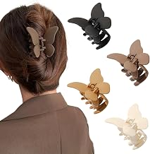 4 Pieces Butterfly Hair Clips Medium Matte Hair Clips Hair Clips for Women Non Slip Hair Clips for Women Girls Thick and Thin Hair (Neutral Color)