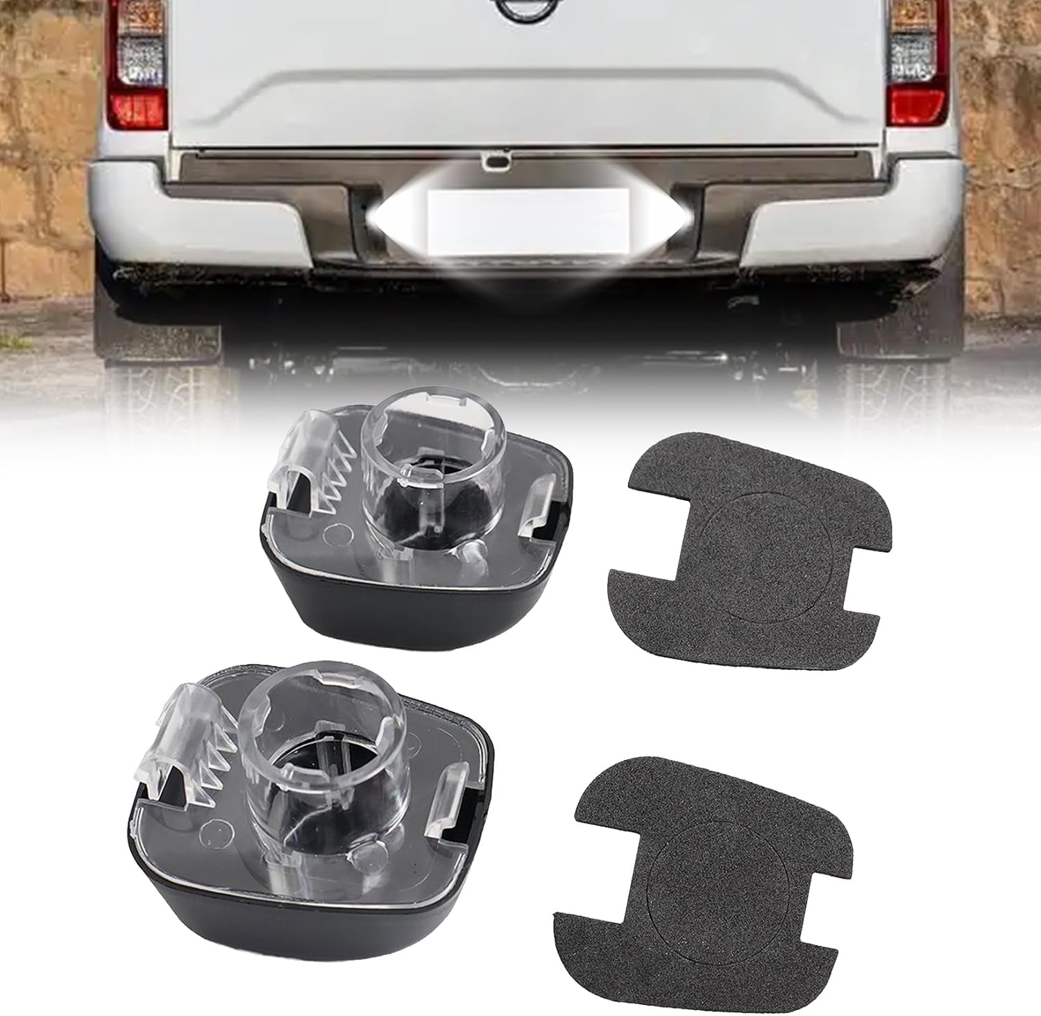 NLQR 2pc License Plate Light Cover Shells, 26510-ZP30A License Tag Lamp Housing Fit for Frontier Armada Xterra Titan 2007-2019, Fit for Suzuki Equator 2009-2012, 26510-ZJ00A 26510-ZP50A 26510-EA820