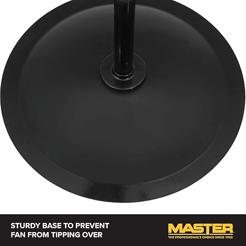 Miniatura 6 de Master Ventilador de pedestal industrial oscilante de 24 pulgadas de alta velocidad, accionamiento directo, construcción totalmente metálica con