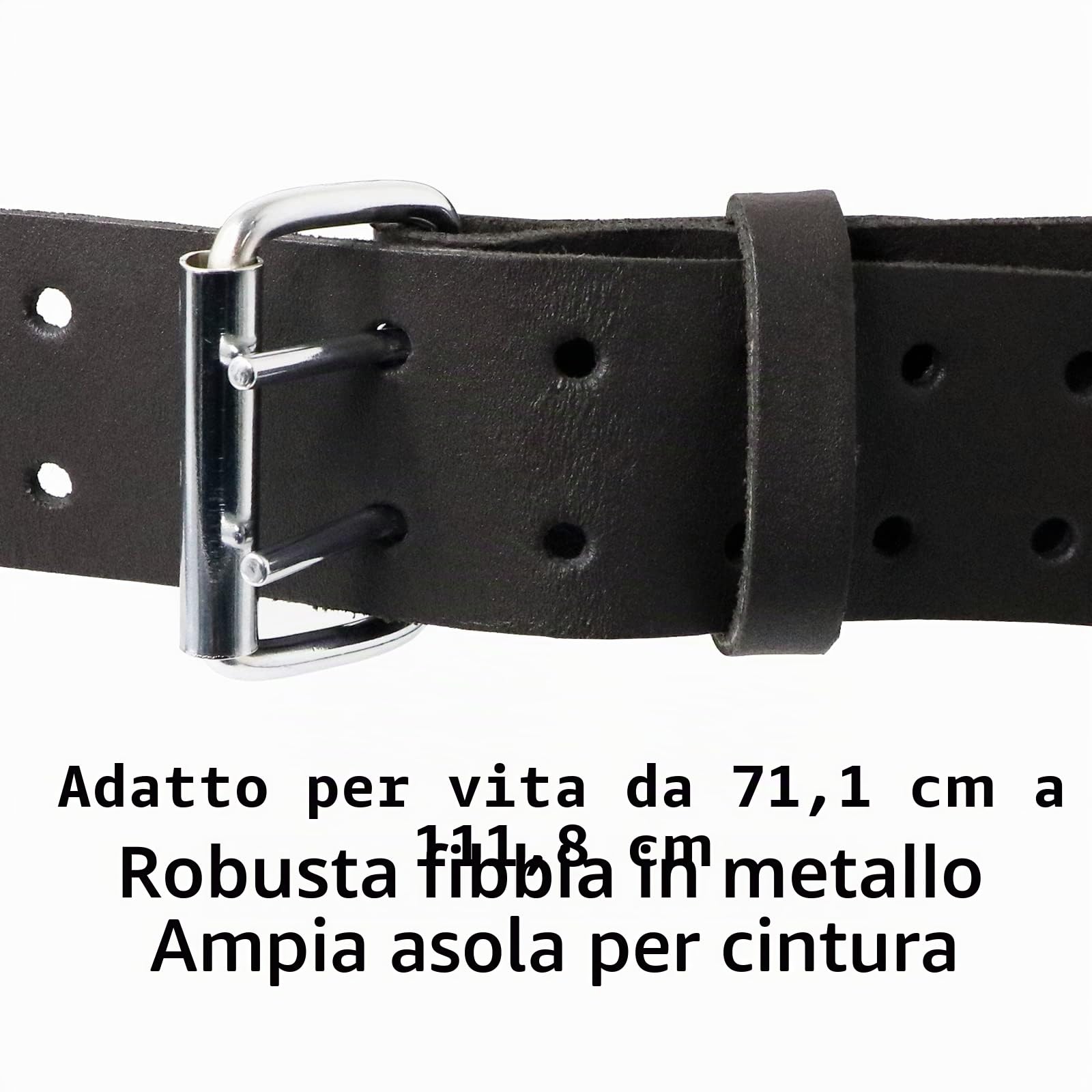 Spares2go, marsupio per chiodi multi tasca in pelle conciata al petrolio, rinforzata, cintura per attrezzi da fai da te