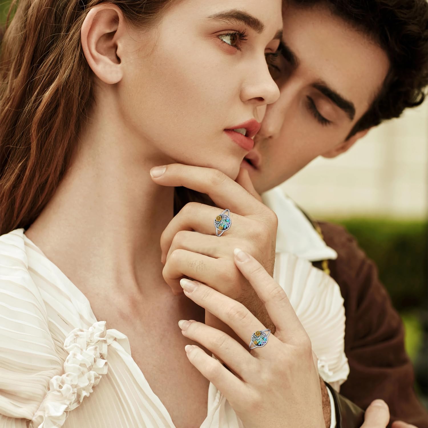 Sunflower Ring for Women 925 Sterling Silver Tree of Life Ring Sunflower Flower Jewelry Gifts for Mom - Image 3