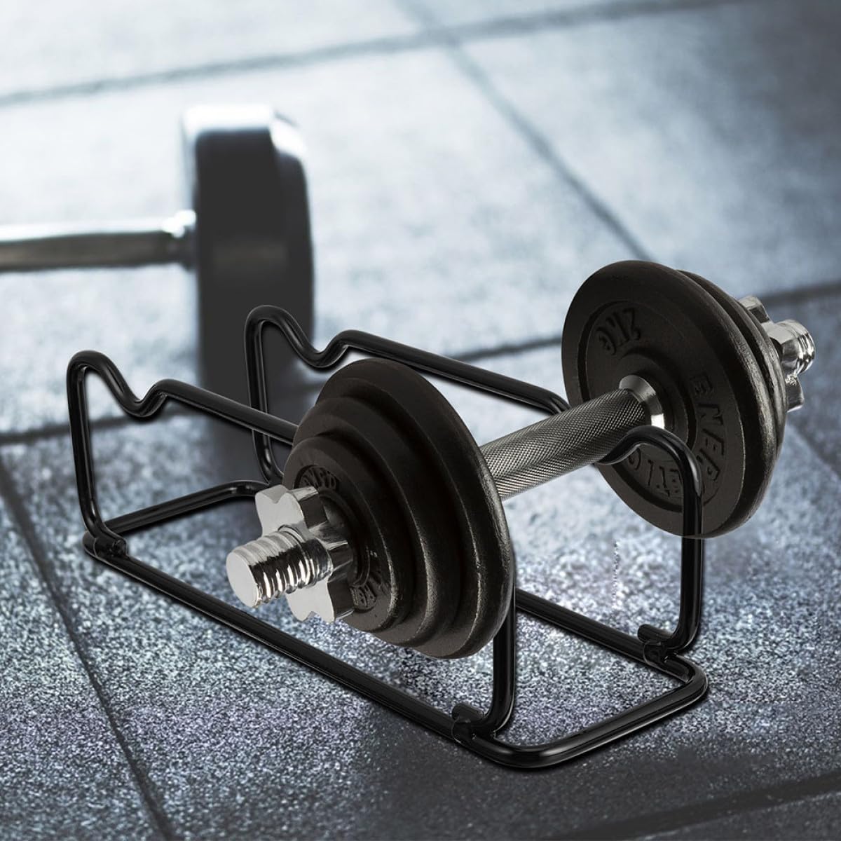 HEMOTON 2pcs Dumbbell Rack Fitness Equipment Stand Heavy Duty Iron Dumbbell Holder Large Black Weight Storage for Home Gym Strength Training