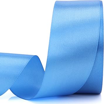 Nsilu 25 Yards 1-1/2 inches Wide Satin Ribbon Suitable for Wedding, Party and Gift Box Packaging Ribbon Lake Blue, 1-1/2"