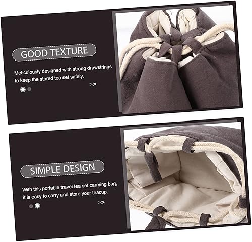 Miniatura 7 de DOITOOL Bolsa de almacenamiento de té, tazas de té asiáticas, taza de té japonesa, taza de té portátil, bolsa de almacenamiento de té de porcelana,