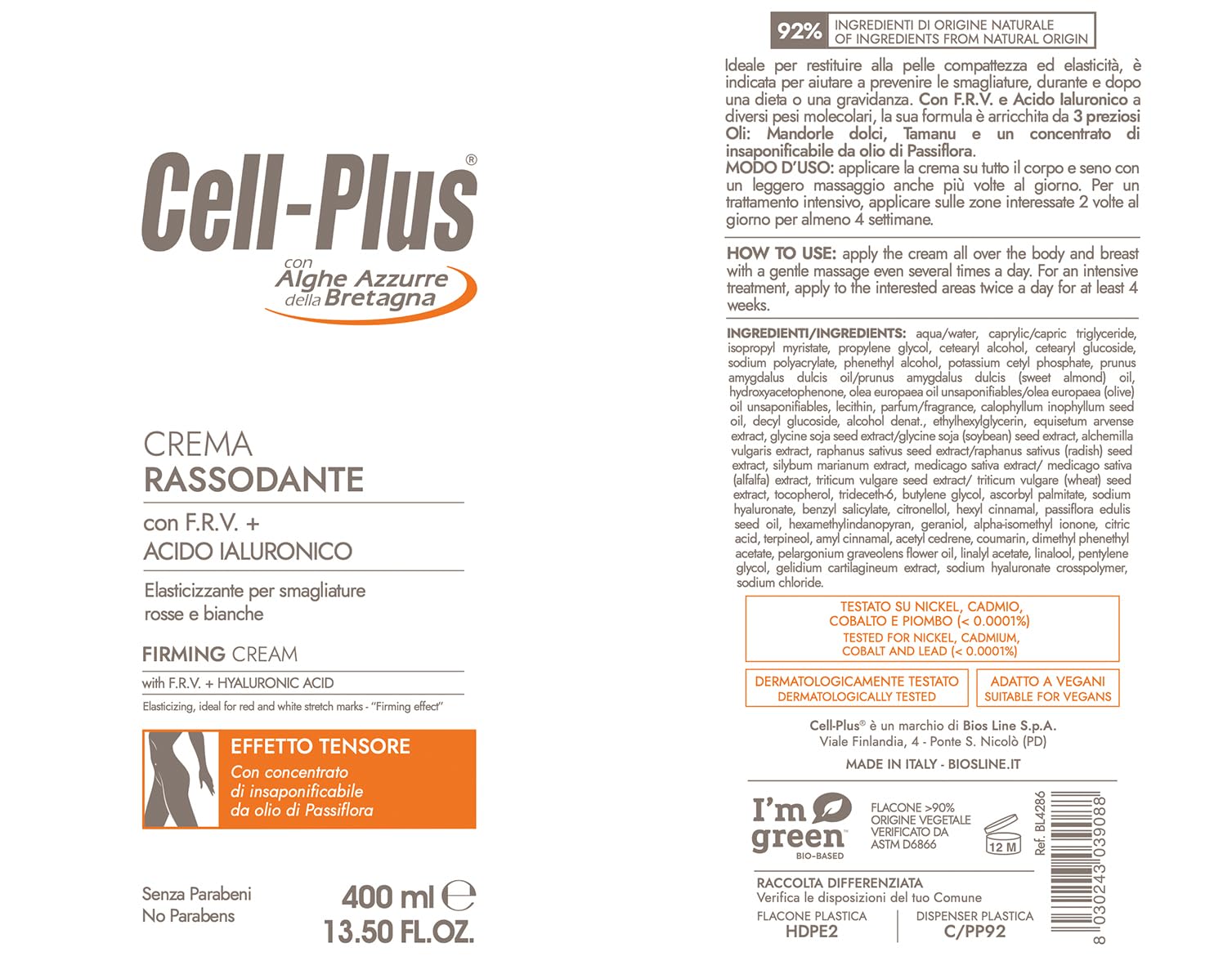 Cell Plus Straffende Creme 400 ml