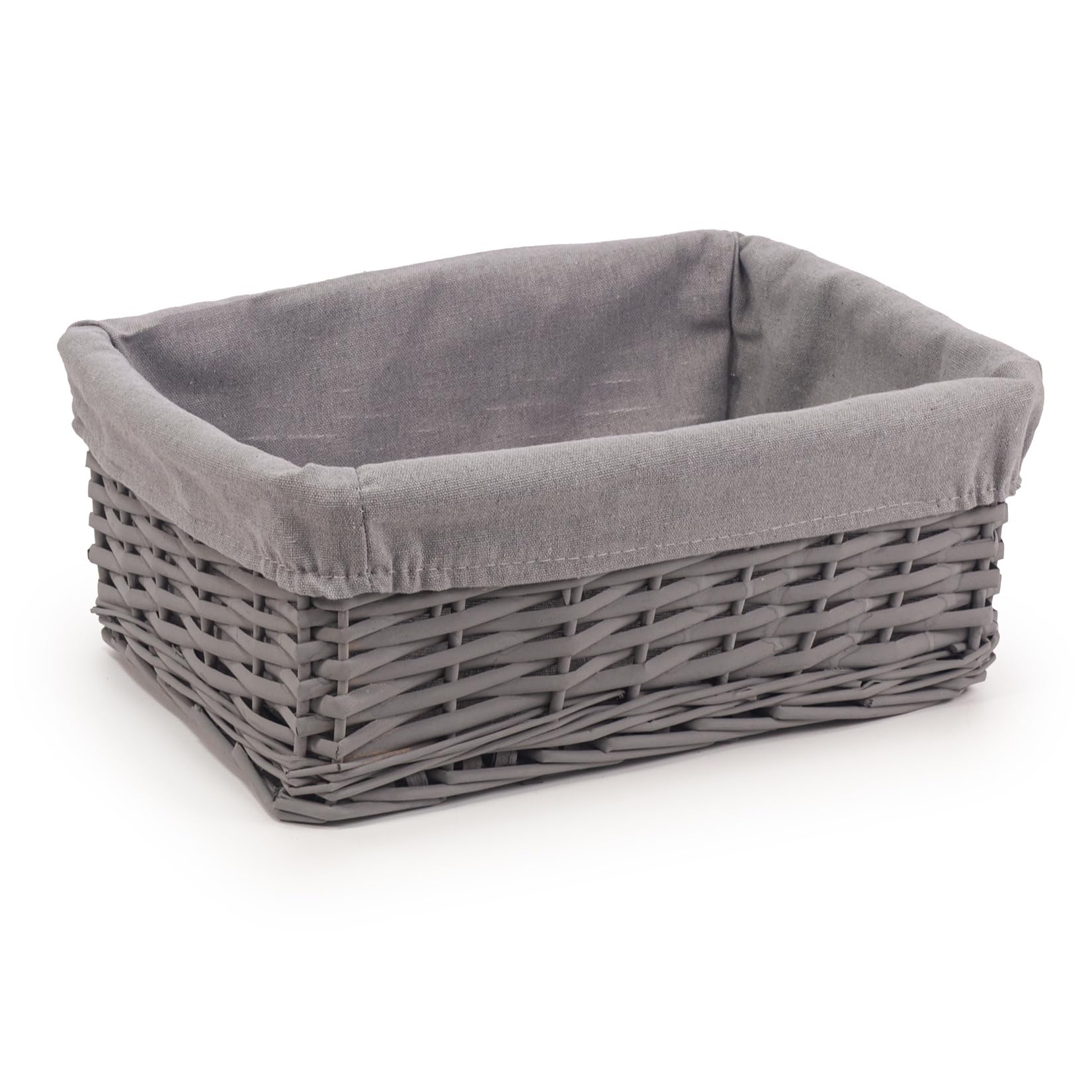 Woodluv Woven Wicker Storage Baskets - Grey, Medium