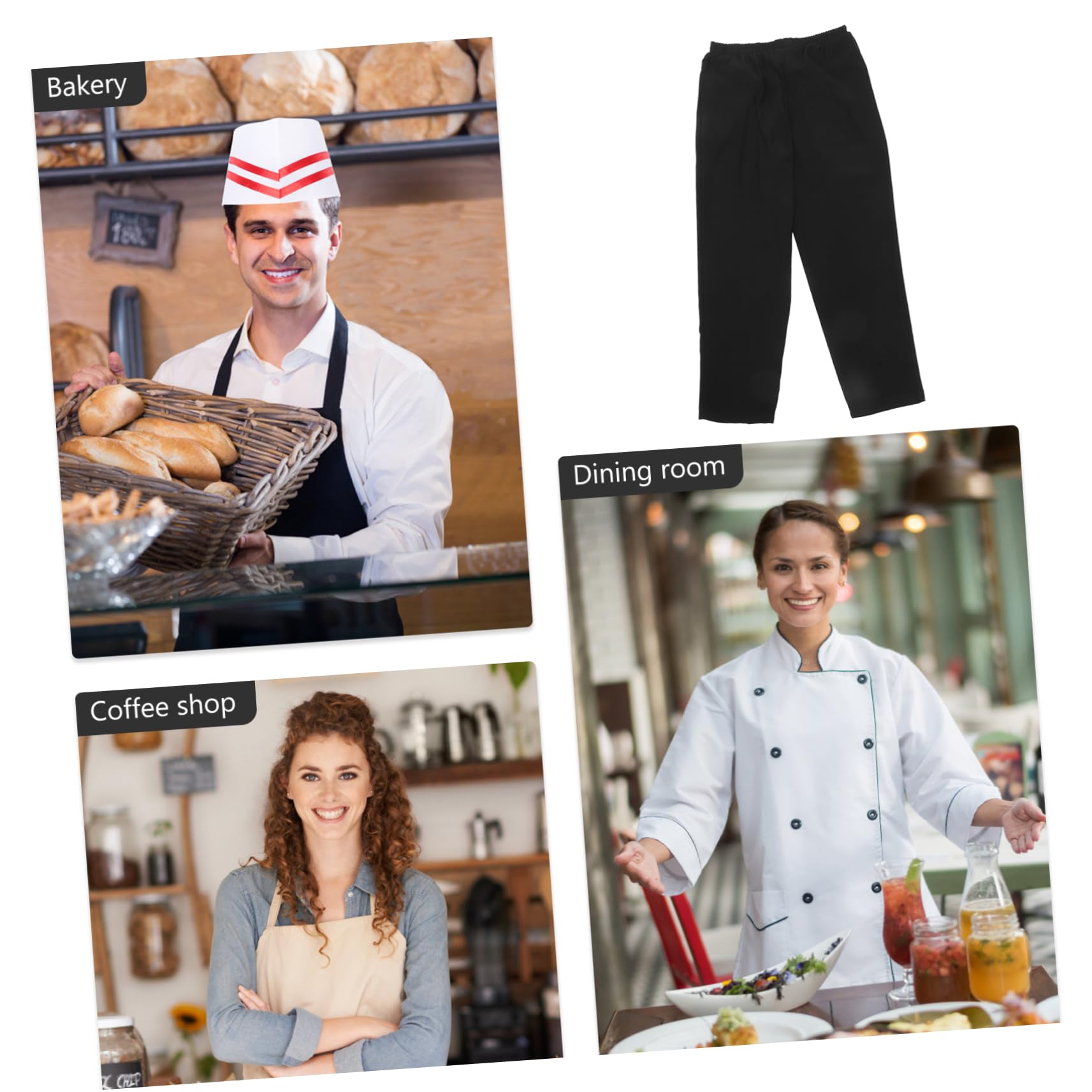 Vaguelly Pantalones De Chef Transpirables Pantalones De Trabajo Negros Chef Respiradero Pantalones Hombres Negro Ropa De Trabajo para Chef Pantalones De Cocinero De Los Hombres Pantalón