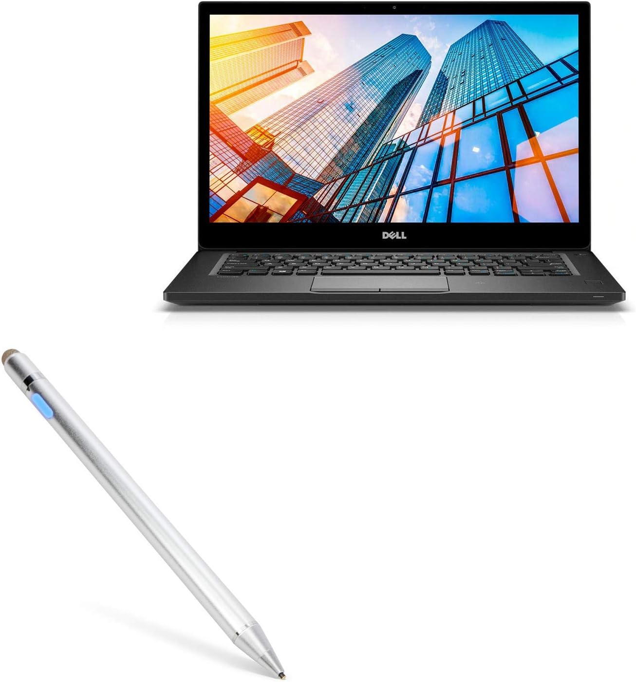 BoxWave Stylus Pen Compatible with Dell Latitude 7490 - AccuPoint Active Stylus, Electronic Stylus with Ultra Fine Tip - Metallic Silver