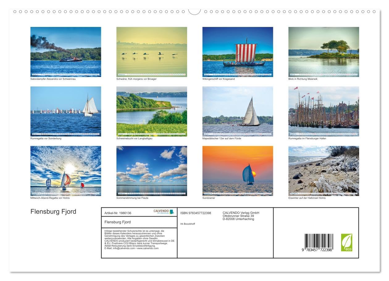 Flensburg Fjord (hochwertiger Premium Wandkalender 2026 DIN A2 quer), Kunstdruck in Hochglanz: Traumrevier, nicht nur für Segler (CALVENDO Orte)
