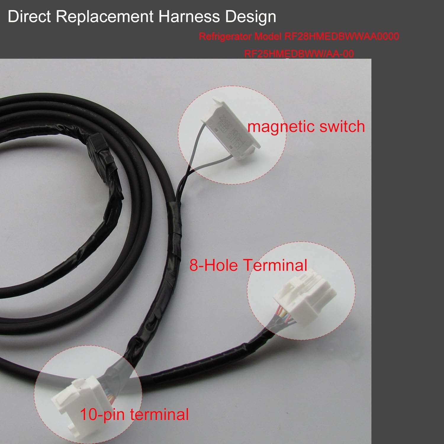DA96-00640A Refrigerator Harness Compatible DA96-00640B Refrigerator Harness 3970367 AP5623877 PS4168713 EAP4168713