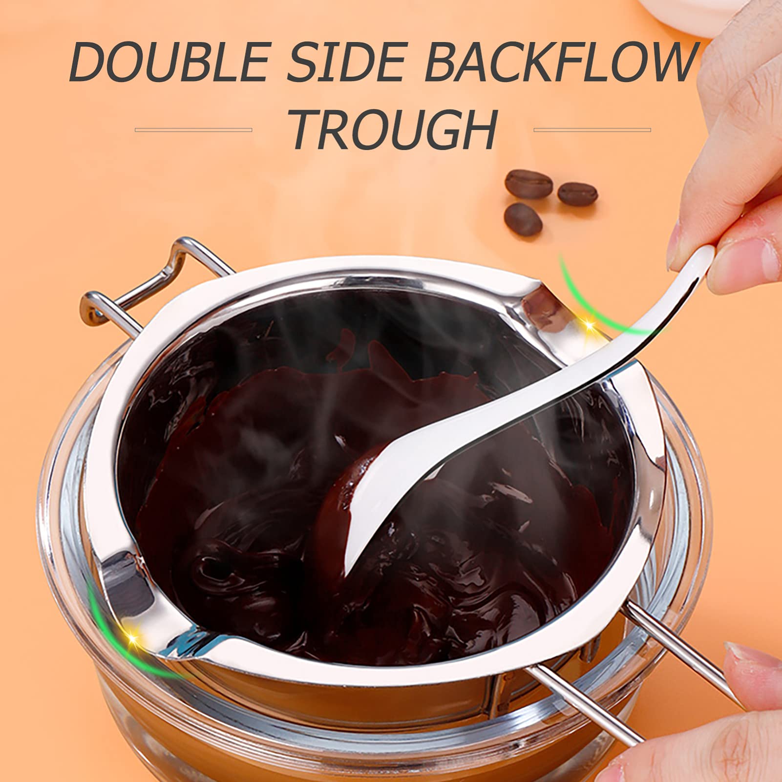 Hemoton 1set Stainless Steel Melting Pot for Chocolate Butter Cheese Double Boiler Ergonomic Handle Capacity for Candy and Melting Design