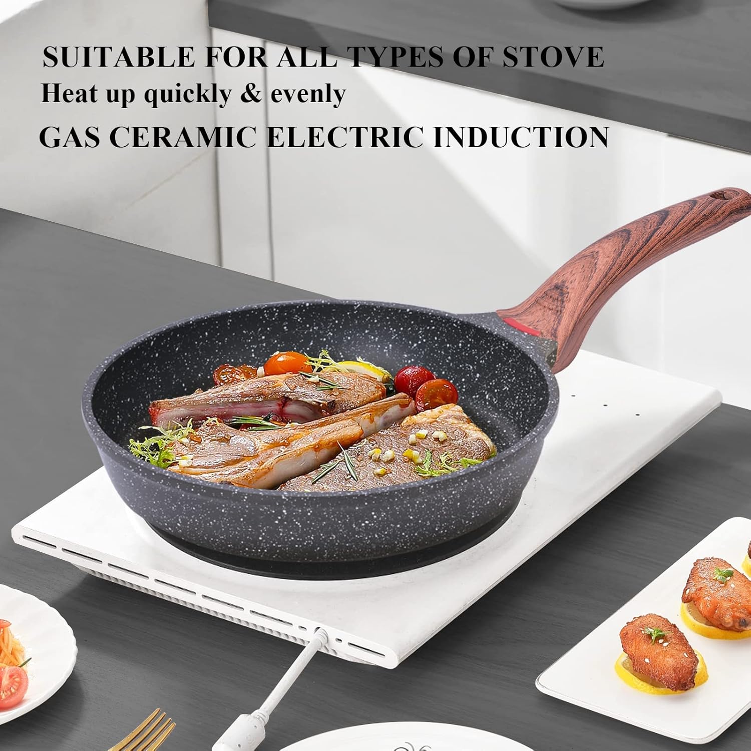 Nonstick Frying Pan on an Induction Cooktop