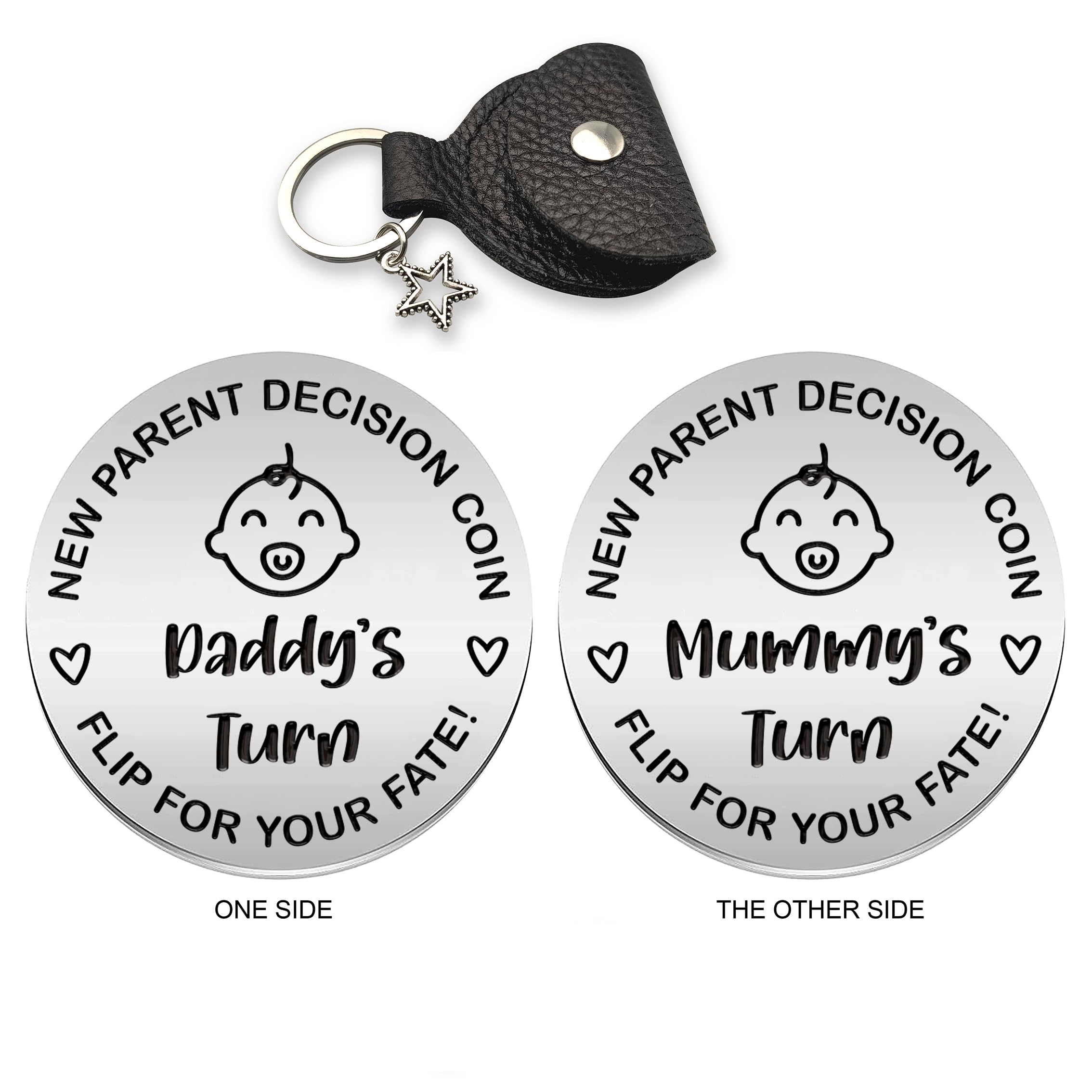 Baby Pocket Hug Token Gift - Double-Sided Decision Coin for New Parents, Baby Shower First Time Mommy Daddy to Be Newborn Baby Gift, Pregnancy Birthday Keepsake for New Parents