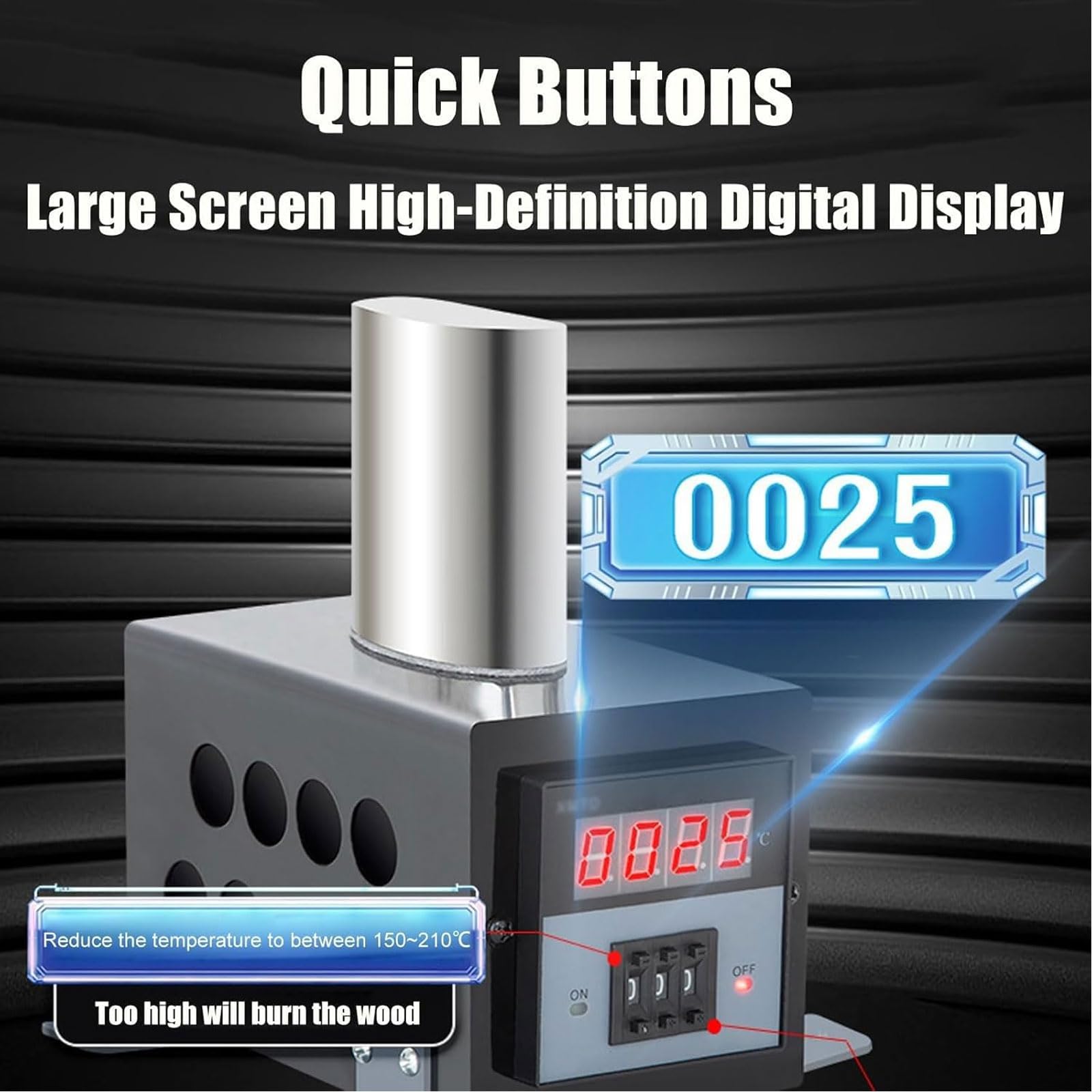 Biegeleisen für Gitarre, 600 W, Instrument zum Biegen von Cellos, verstellbar von 0 bis 280 °C, mit digitalem HD-Display, für Gitarren und Cello (B)