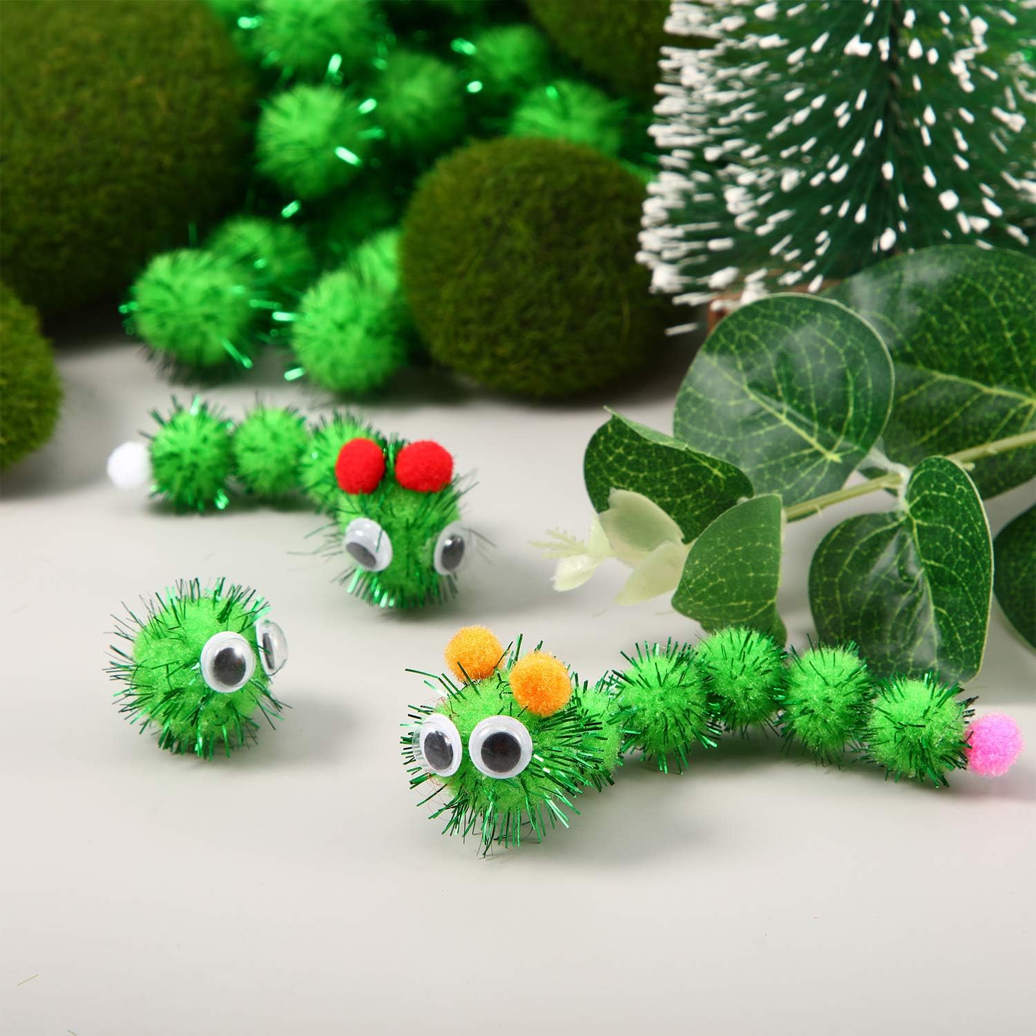 500 Pieces Glitter Pompoms 1 Inch Fuzzy Pom Poms Arts and Crafts Making Balls for Hobby Supplies and Craft DIY Decoration (Fruit Green) : Arts, Crafts & Sewing