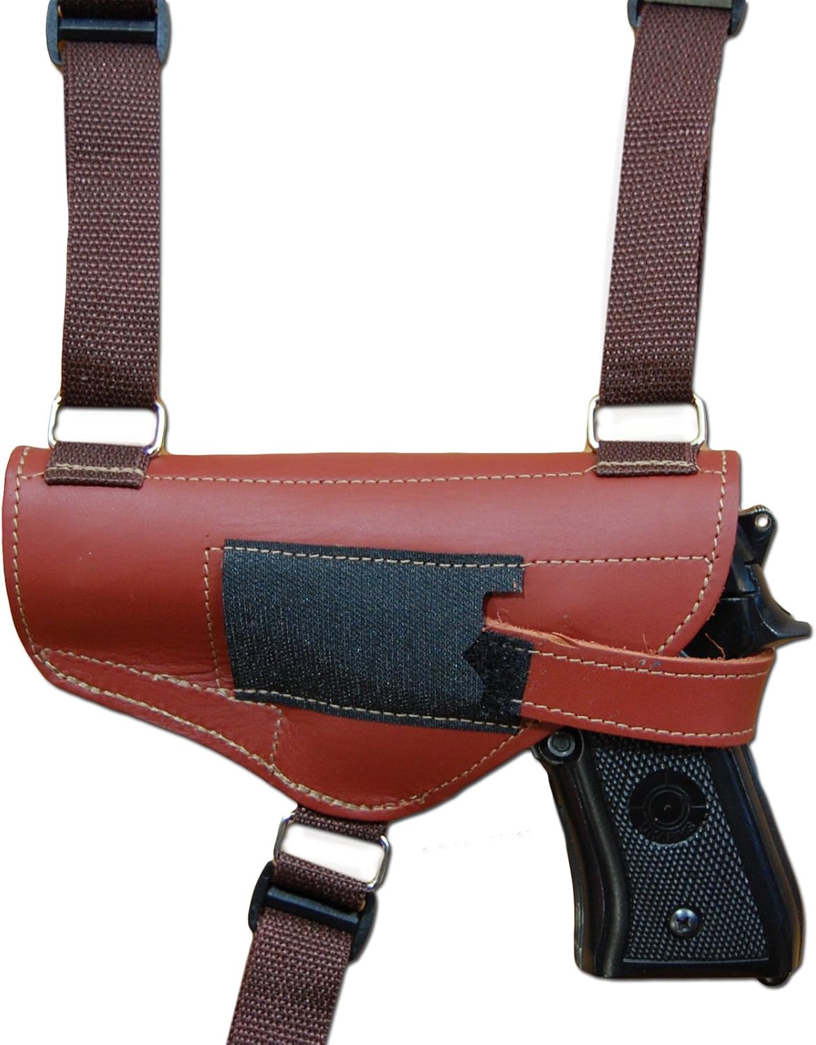 Barsony New Horizontal Burgundy Leather Shoulder Holster for Full Size 9mm 40 45