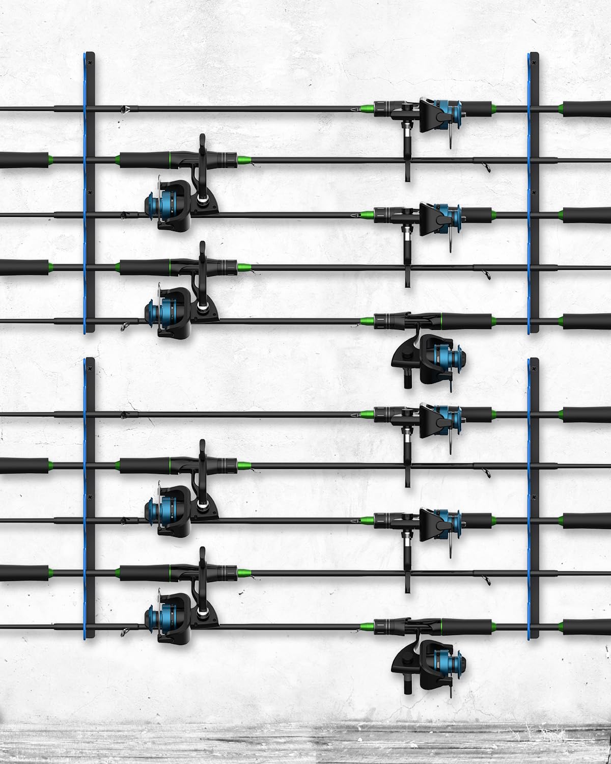 Fishing Pole Holders - 10 Rod Holder Storage for Wall & Garage, Fits Most Rods image 8