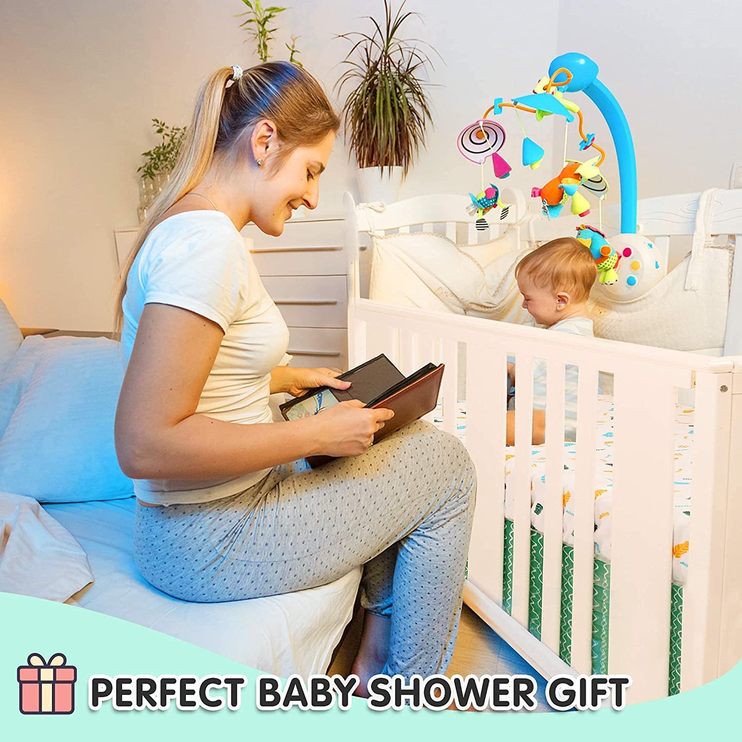 YJM Juego de ropa de cama para niños de 3 piezas, sábana de cuna, falda/cuna incluida, juego de cuna para bebé, lavable a máquina, león verde