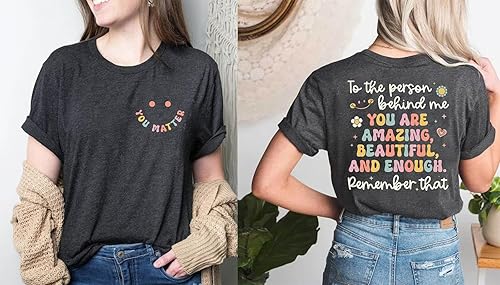 Miniatura 6 de Camiseta con texto en inglés "You Matter The Person Behind Me", camiseta con texto en inglés "You are Amazing Tshirt You are Amazing para mujer"