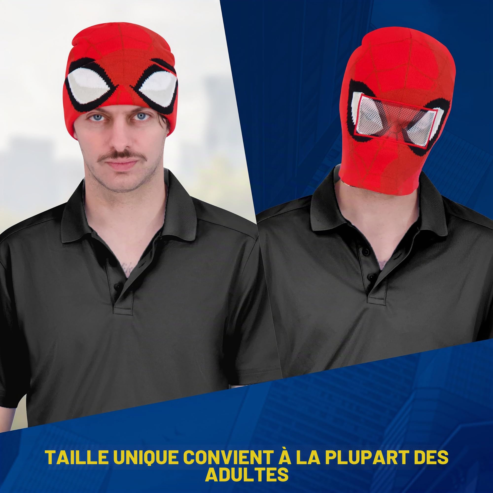 Concept One Marvel Spider-Man Miles Morales Bonnet d'hiver Tricoté À Revers - Bonnet - Mixte