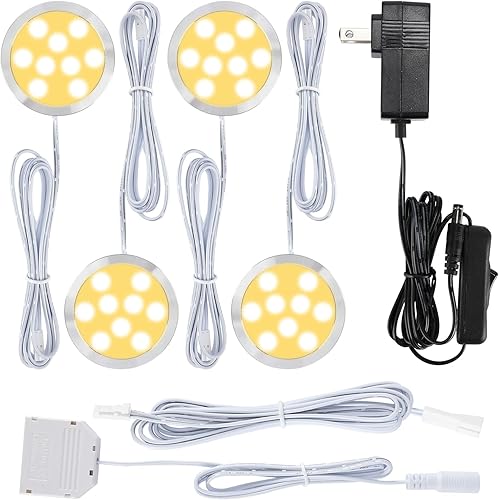 Accesorios de luz LED de disco para estante de exhibición, gabinete de casa debajo de la iluminación superior, enchufe eléctrico de pared de 110 V,