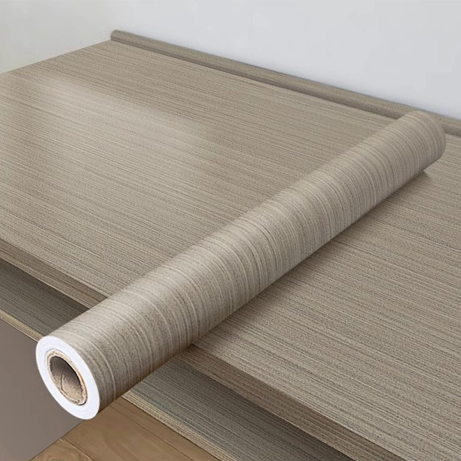 Eiauiuo Wood Effect Vinyl Self Adhesive Wallpaper Film Furniture Renovation Wrap with Realistic Grain Texture Waterproof Scratch Resistant for Tables Cupboards Kitchen Decoration