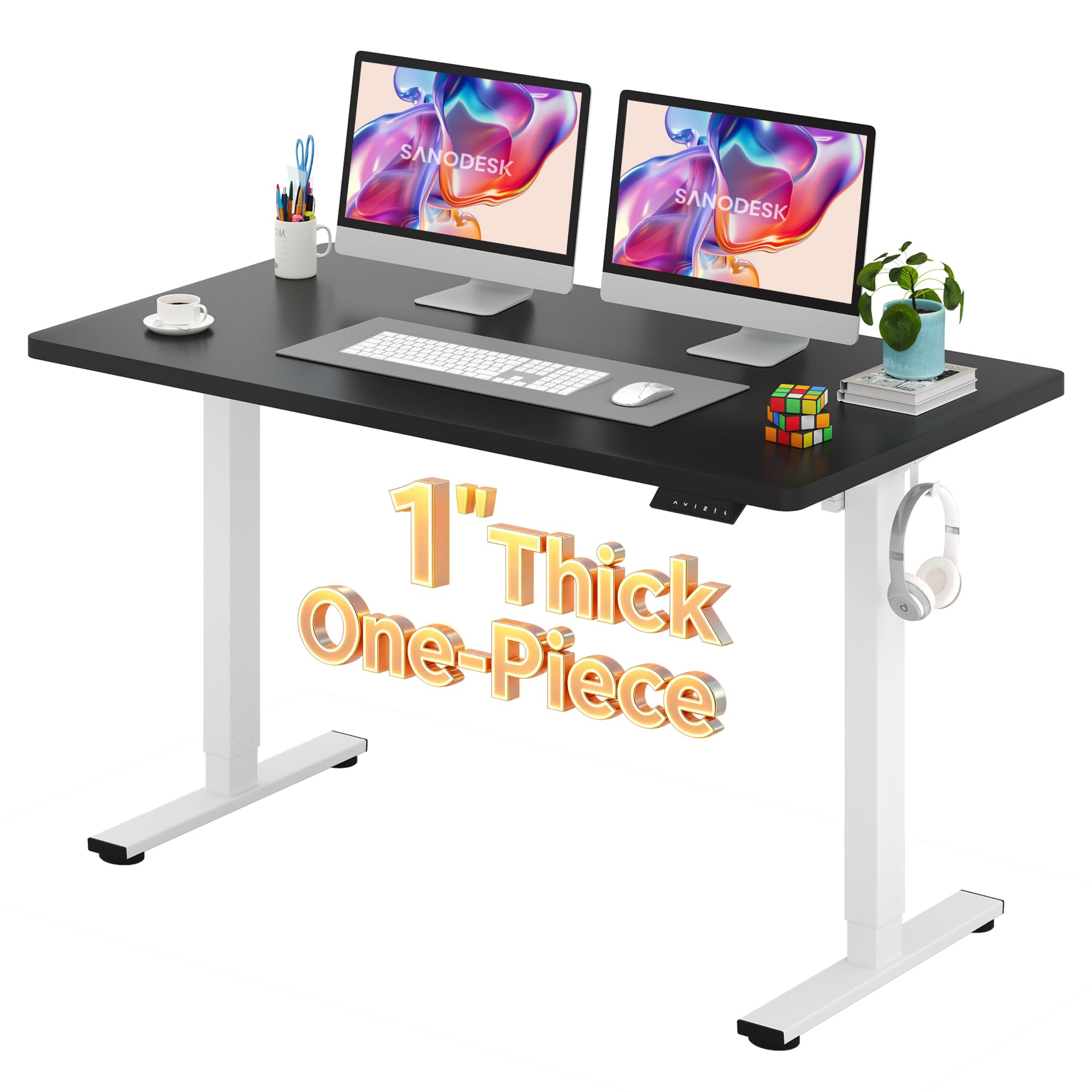 SANODESK One-Piece 1'' Thick Height Adjustable Standing Desk 55''x28''
