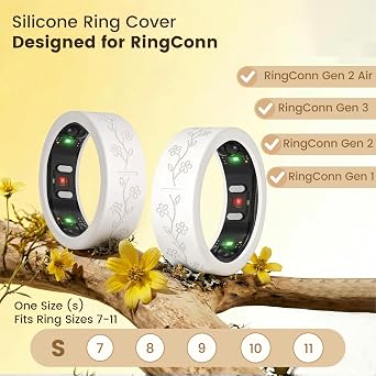 BlackPro 4 Pack Flower Ring Covers for RingConn Gen 3/Gen 2/Gen 2 Air Cover