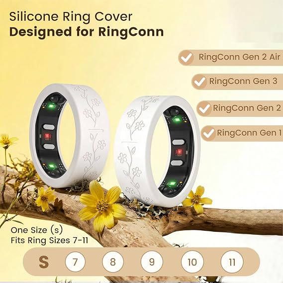 BlackPro 4 Pack Flower Ring Covers for RingConn Gen 3/Gen 2/Gen 2 Air Cover