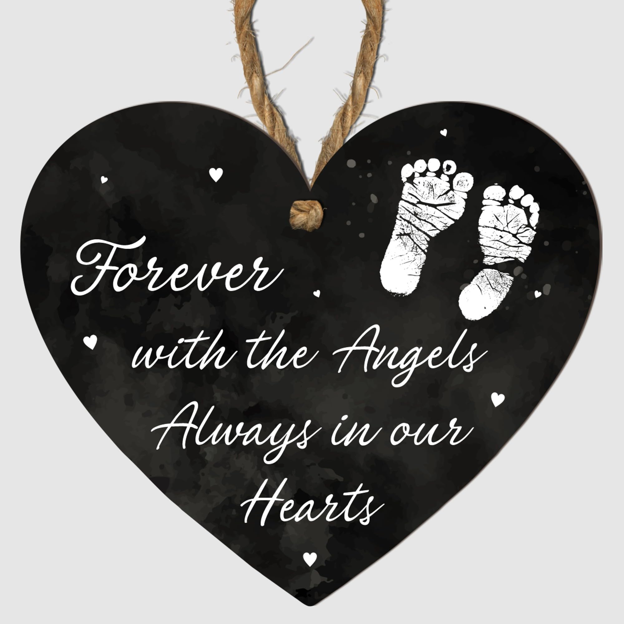 Memorial Plaque – "Forever with the Angels, Always in Our Hearts" – Elegant Sympathy Keepsake – Thoughtful Remembrance Gift for Grieving Loved Ones (Baby Feet, Large: 23 cm (H) × 20 cm (W))