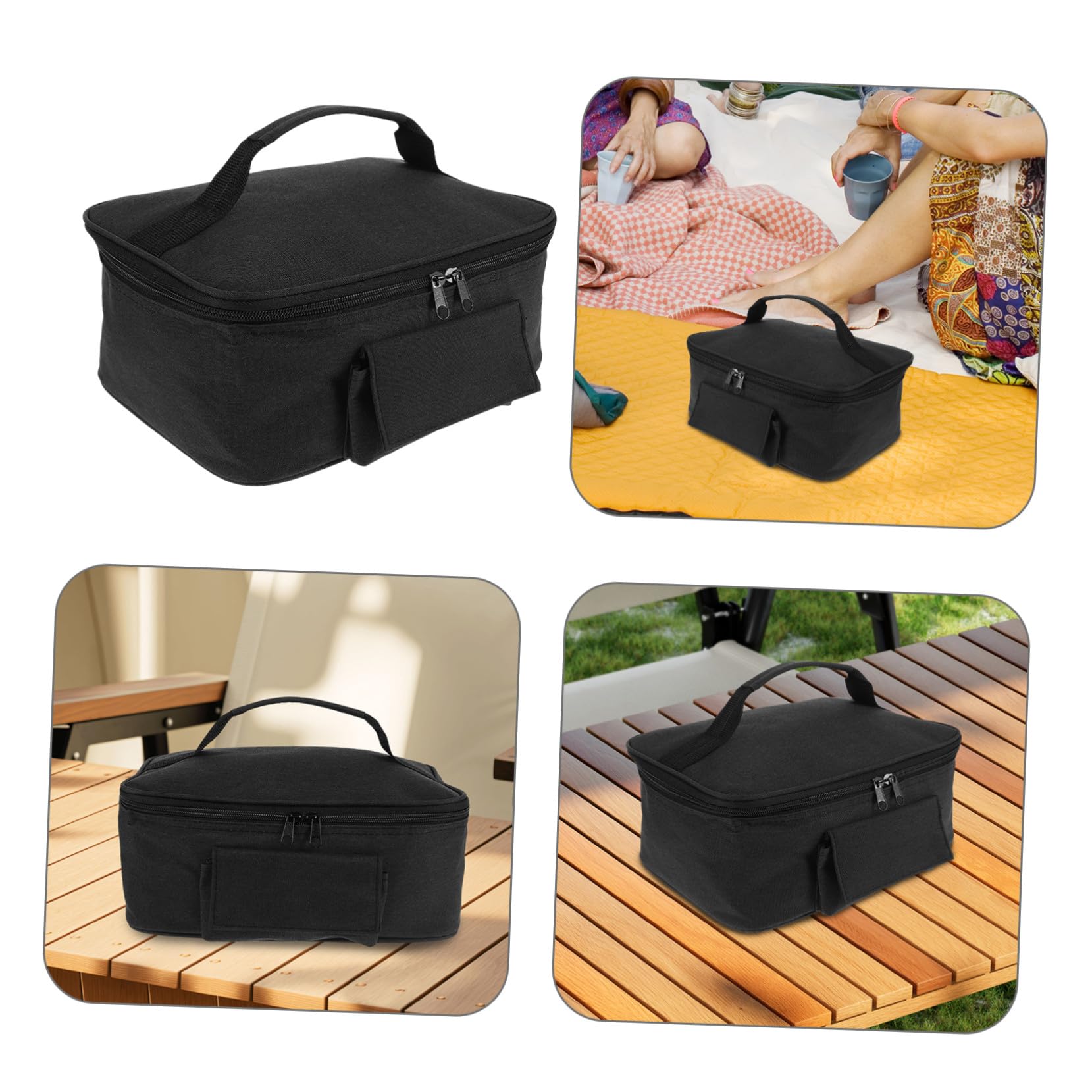 Bolsa Térmica para Alimentos de Coche 12v, Negra, Gran Capacidad