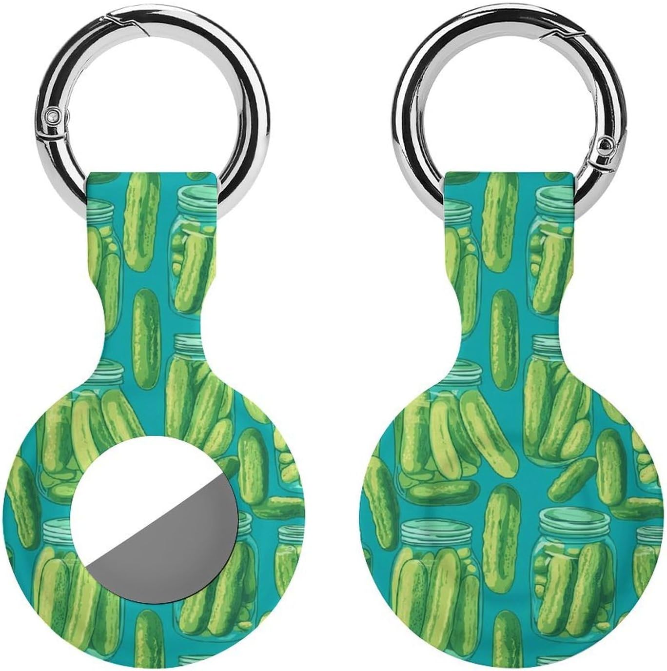 Pickle Jars Funny Cover Compatible with AirTag Case Protector GPS Tracker Holder with Keychain