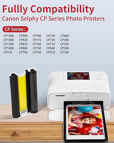 Miniatura 8 de KP-108IN - Casete de tinta a color compatible con Canon Selphy CP1500 CP1300 CP1200 CP1000 CP910 CP900 CP760 CP740 CP impresora fotográfica compacta