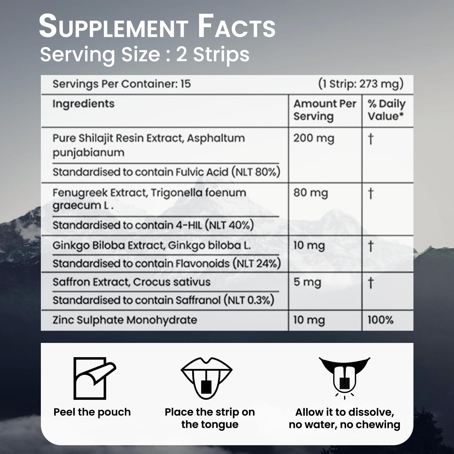 Shilajit Oral Strips for Men & Women | Himalayan Shilajit Supplement | High Absorption | More Bioavailable | Energy Support | Workout Recovery | Fast Dissolving | Folic Acid 80% | 30 Oral Strips — Amazon image 3