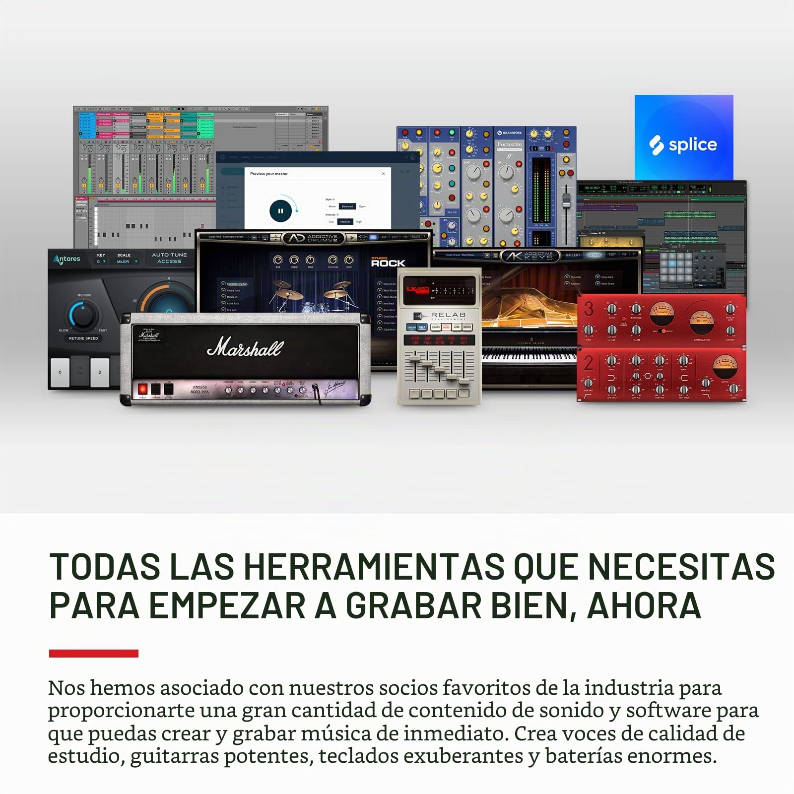 Interfaz de audio USB Scarlett Solo 3.ª gen. de Focusrite para guitarristas, cantantes y productores, con todo el software necesario para grabar y componer y un sonido de estudio