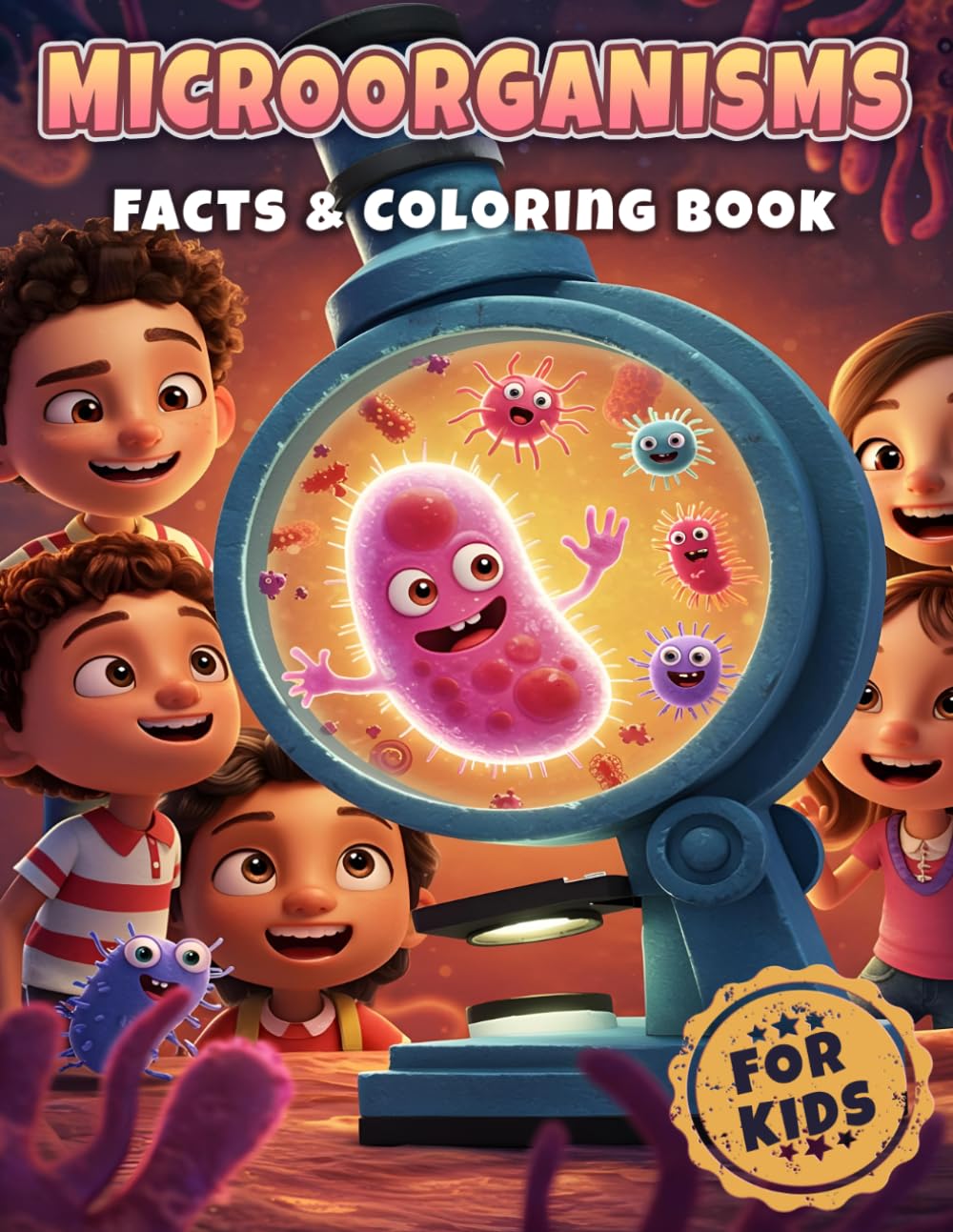 Microorganisms Facts & Coloring Book for Kids: Dive into Amazing Tiny Life Discovering Cells, Bacteria, and Viruses (Science Coloring & Facts Books for Kids)
