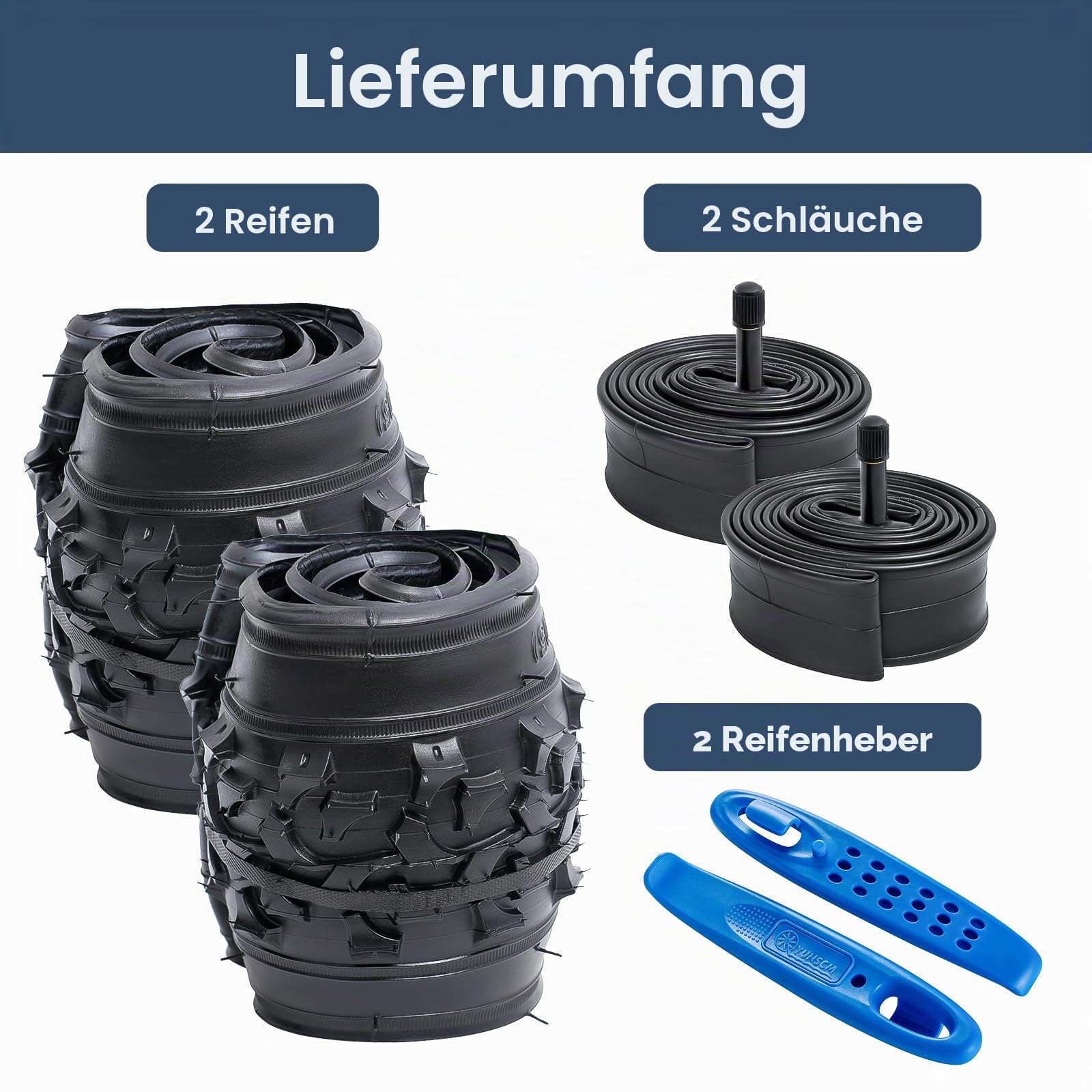 YunSCM 2Pcs Faltbare 20 Zoll Fahrradreifen 20X2.125 Mantel 57-406 kompatibel 20X2.125 Stadt/Straße/Mountainbike Reifen