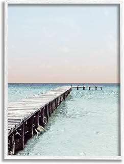 Stupell Industries Quiet Sunrise Sunset Dock Pier Soothing Ocean Scene,Design by Natalie Carpentieri