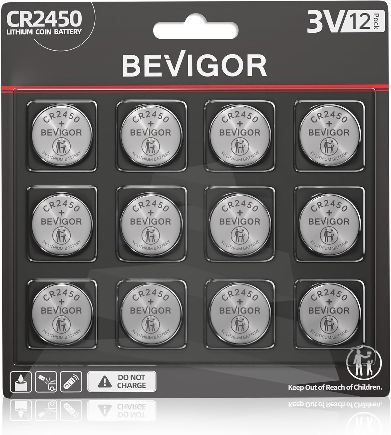 BEVIGOR 2032 Battery Compatible with Apple AirTag CR2032 Lithium 3V Coin Battery for Child Safety, Suitable for Key Fobs, Smart Sensors, Scales, Candles and More 20pcs (CR2032-120P)