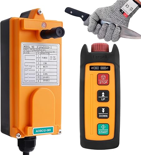 12-36V ACDC 2 Botones Mini Grúa Inalámbrica Control Remoto para Cable Eléctrico Alzamiento Cabrestante Elevador Eléctrico Volquete Remolque