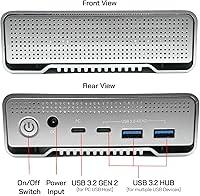 Vista 6 de Avolusion PRO-G1 - Disco duro externo USB 3.2 Gen 2 (10Gbps) USB-C de 12 TB con HUB USB 3.0 para Windows o MacOS PC de sobremesa o portátil
