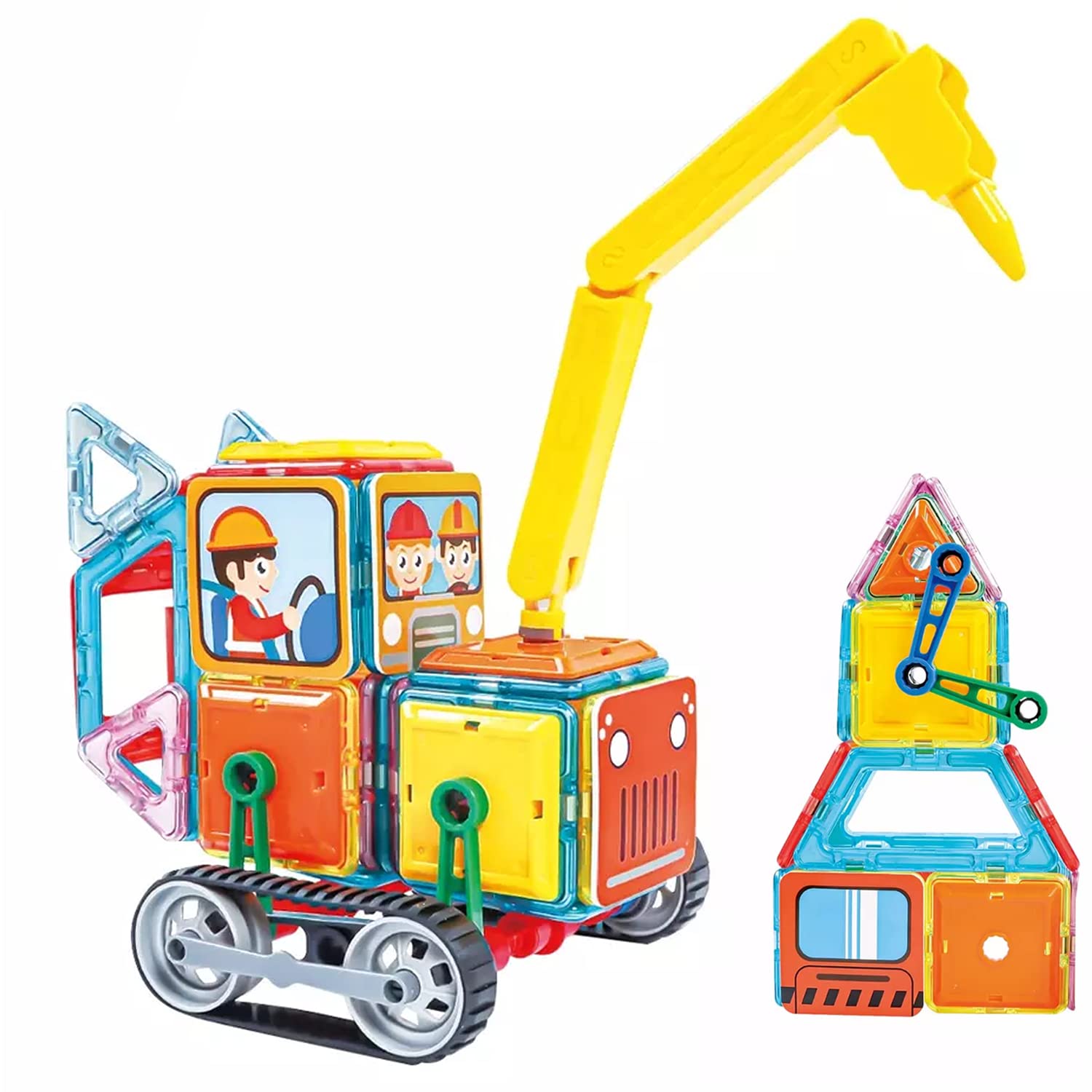 Kidology Magnetic Tiles Building Blocks Toy for Kids Sorting Stacking Colorful Puzzle 3D Construction Set Inspiration Preschool Creative Learning Builder Educational Game STEM 3+ Boys & Girls, 66 Pc