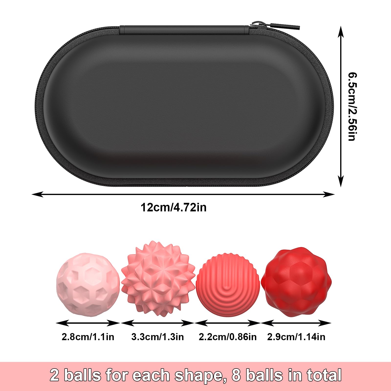 8 Boules D'acupression Magnétiques En Silicone – Anti-stress Avec Textures – Boîte De Rangement Incluse
